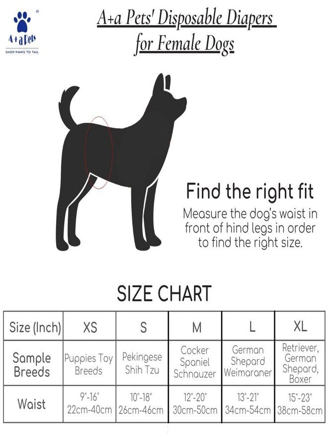 A+a Pets حفاضات A+a للحيوانات الأليفة فائقة الامتصاص للاستخدام مرة واحدة مع جل الصبار للجراء والكلاب الإناث (10 قطع/كيس) (صغير) - Image 4